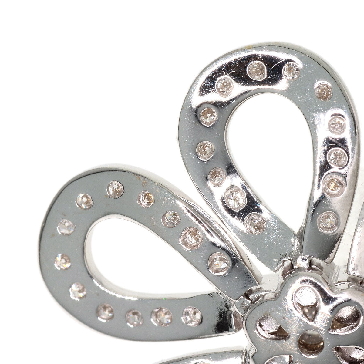 1ct Flower Diamond Pendant top K18 White Gold 7.5g　Ladies