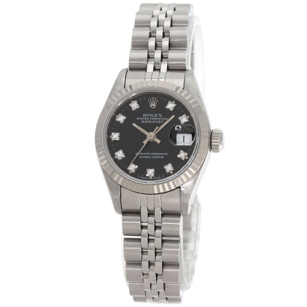 ロレックス 69174G デイトジャスト 10P ダイヤモンド 腕時計 ステンレススチール/SS/K18WG レディース 【中古】【ROLEX】