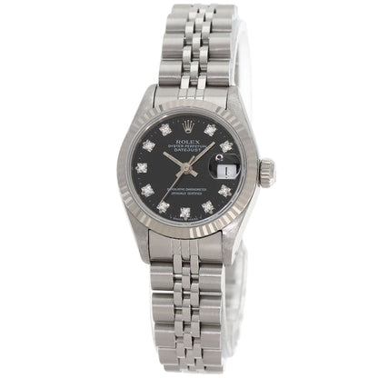 ロレックス 69174G デイトジャスト 10P ダイヤモンド 腕時計 ステンレススチール/SS/K18WG レディース 【中古】【ROLEX】