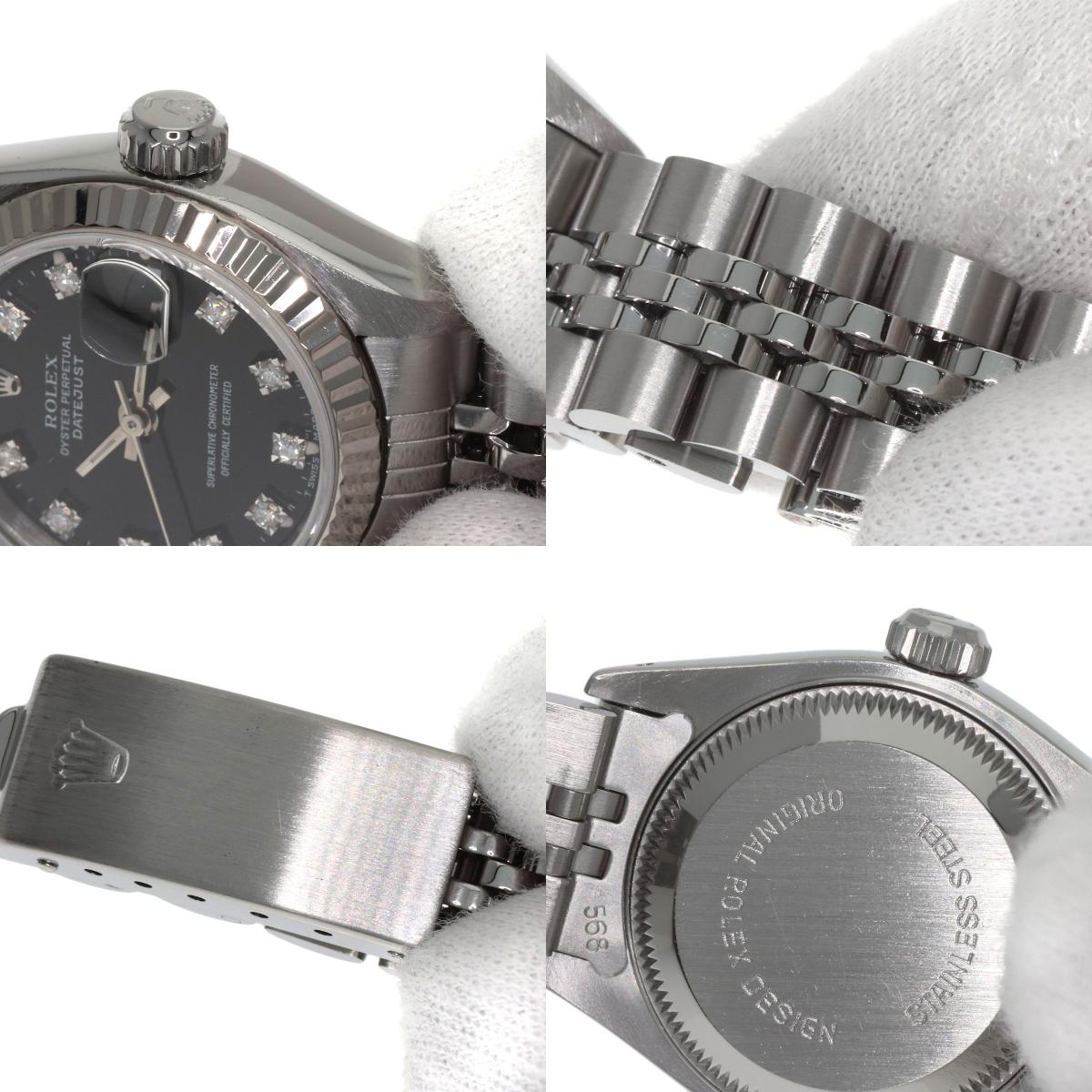 ロレックス 69174G デイトジャスト 10P ダイヤモンド 腕時計 ステンレススチール/SS/K18WG レディース 【中古】【ROLEX】