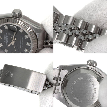 ロレックス 69174G デイトジャスト 10P ダイヤモンド 腕時計 ステンレススチール/SS/K18WG レディース 【中古】【ROLEX】
