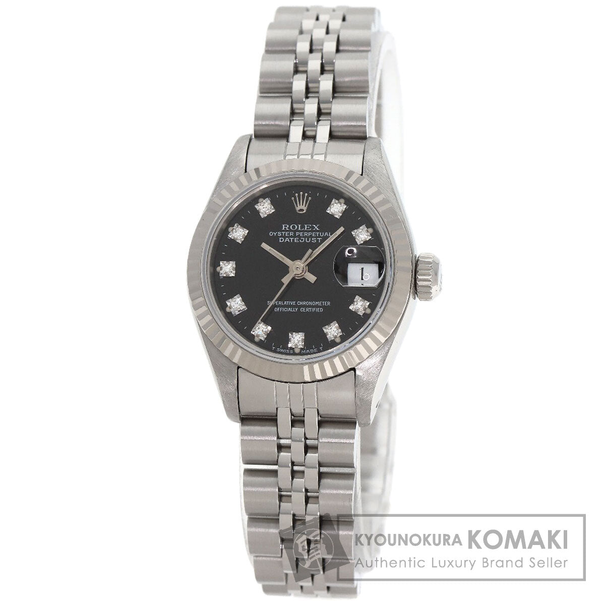 ロレックス 69174G デイトジャスト 10P ダイヤモンド 腕時計 ステンレススチール/SS/K18WG レディース 【中古】【ROLEX】