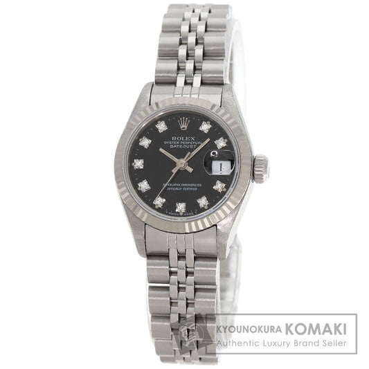 ロレックス 69174G デイトジャスト 10P ダイヤモンド 腕時計 ステンレススチール/SS/K18WG レディース 【中古】【ROLEX】