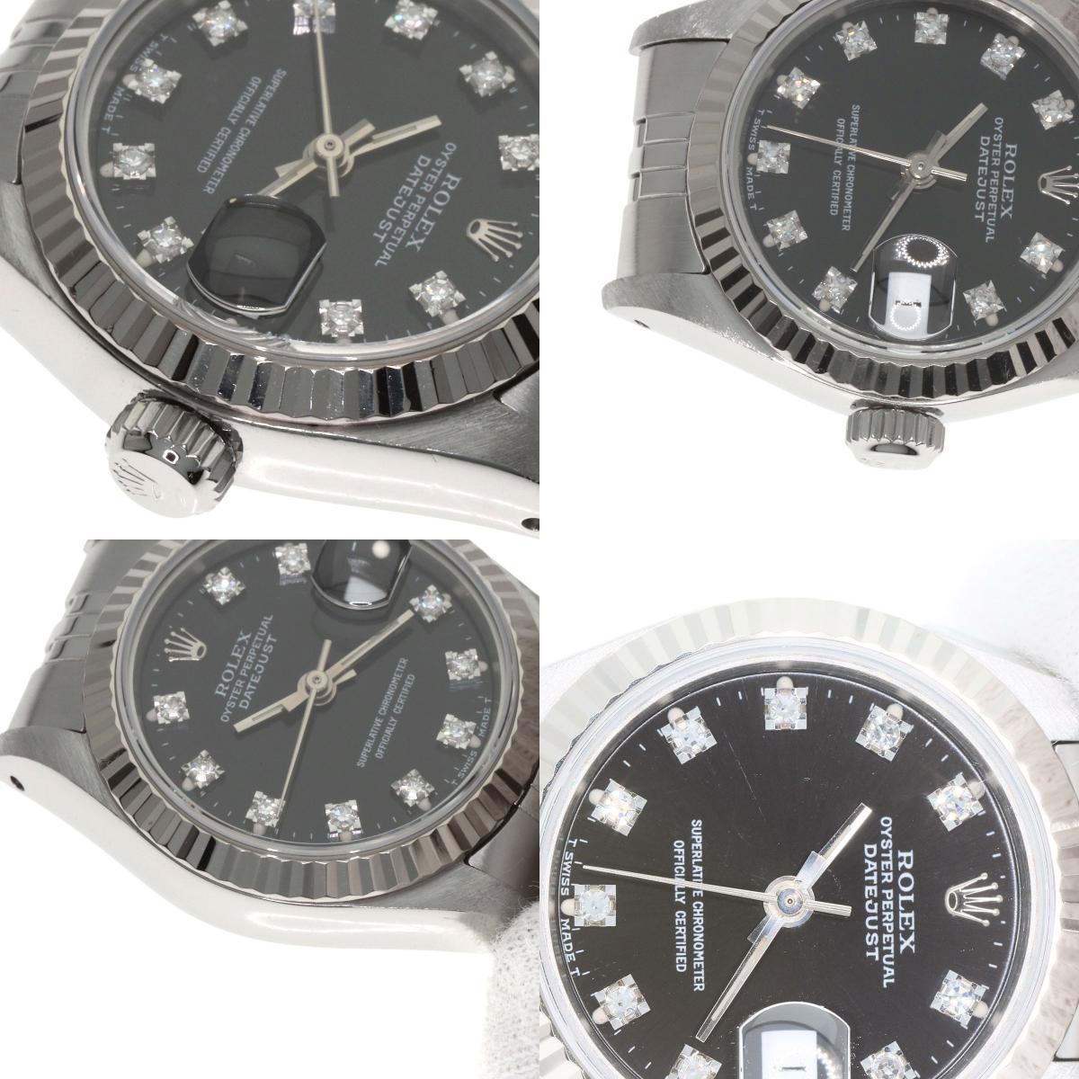 ロレックス 69174G デイトジャスト 10P ダイヤモンド 腕時計 ステンレススチール/SS/K18WG レディース 【中古】【ROLEX】