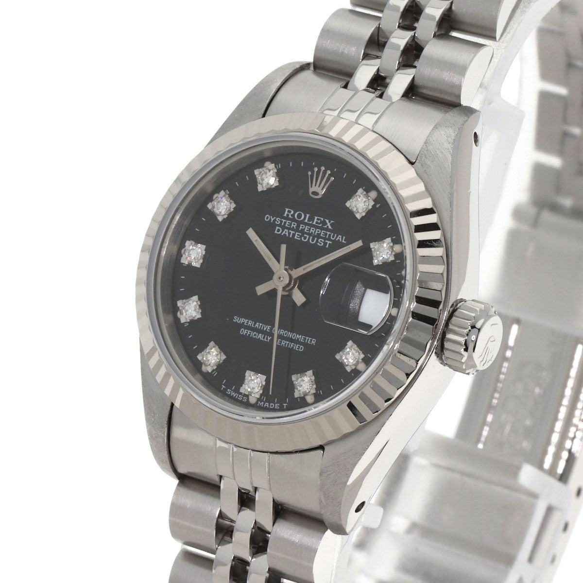 ロレックス 69174G デイトジャスト 10P ダイヤモンド 腕時計 ステンレススチール/SS/K18WG レディース 【中古】【ROLEX】