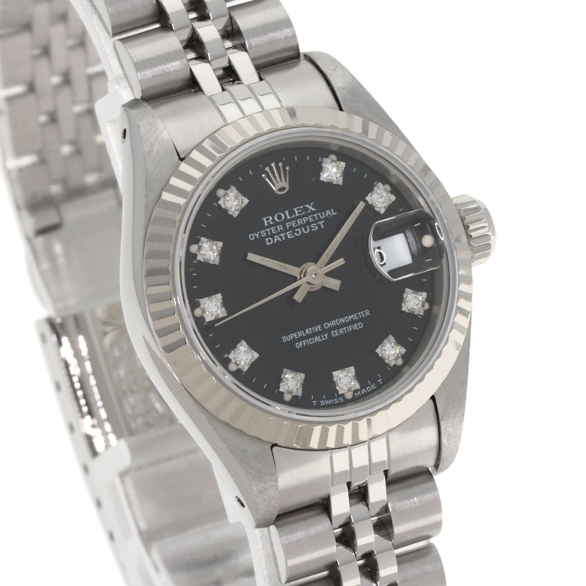 ロレックス 69174G デイトジャスト 10P ダイヤモンド 腕時計 ステンレススチール/SS/K18WG レディース 【中古】【ROLEX】