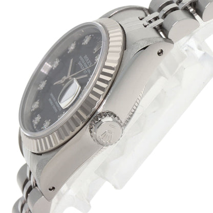 ロレックス 69174G デイトジャスト 10P ダイヤモンド 腕時計 ステンレススチール/SS/K18WG レディース 【中古】【ROLEX】