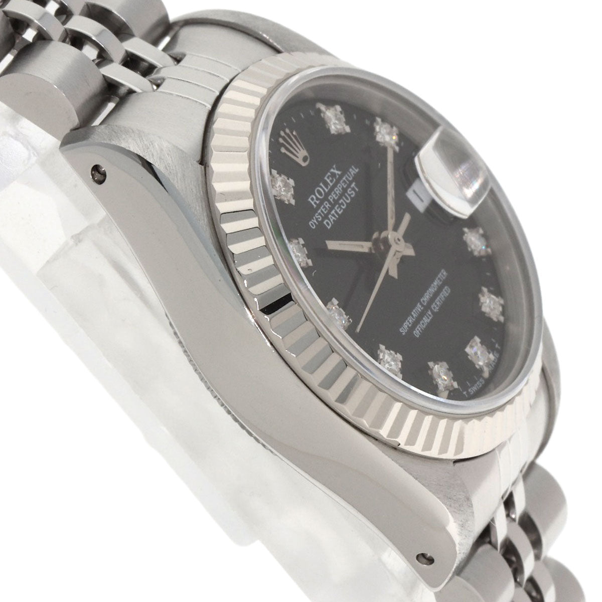 ロレックス 69174G デイトジャスト 10P ダイヤモンド 腕時計 ステンレススチール/SS/K18WG レディース 【中古】【ROLEX】