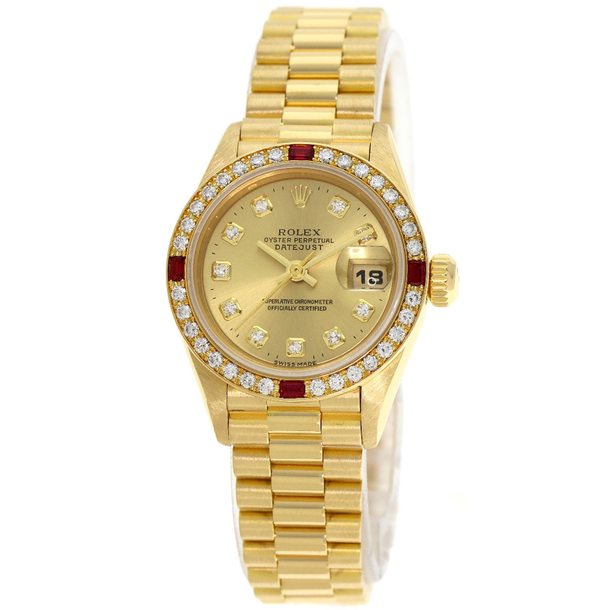 ROLEX DATEJUST 10P Diamond Watches 69068G K18 Yellow Gold/18K Yellow Gold Ladies