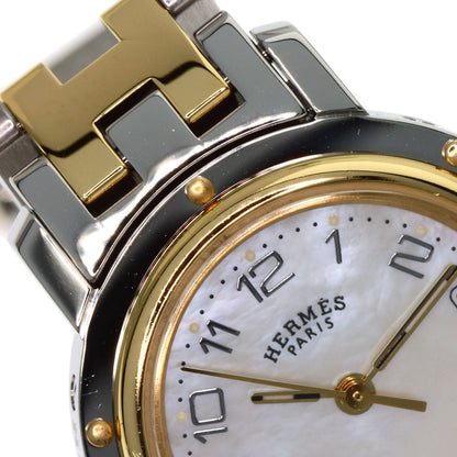エルメス CL4.220 クリッパー ナクレ 腕時計 ステンレススチール/SSxGP レディース 【中古】【HERMES】