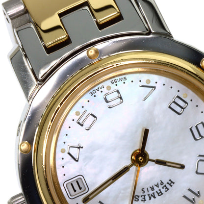 エルメス CL4.220 クリッパー ナクレ 腕時計 ステンレススチール/SSxGP レディース 【中古】【HERMES】