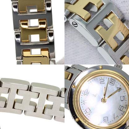 エルメス CL4.220 クリッパー ナクレ 腕時計 ステンレススチール/SSxGP レディース 【中古】【HERMES】