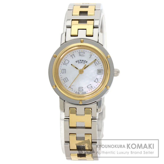 エルメス CL4.220 クリッパー ナクレ 腕時計 ステンレススチール/SSxGP レディース 【中古】【HERMES】