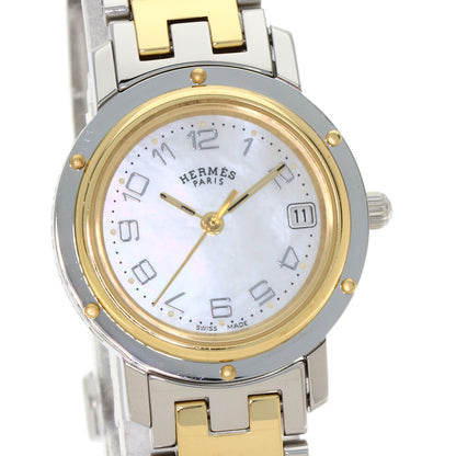 エルメス CL4.220 クリッパー ナクレ 腕時計 ステンレススチール/SSxGP レディース 【中古】【HERMES】