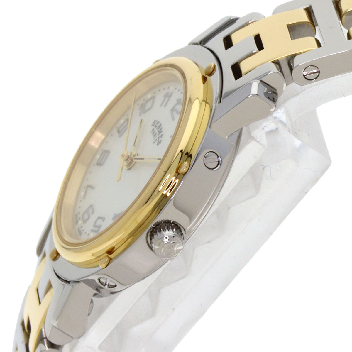 エルメス CL4.220 クリッパー ナクレ 腕時計 ステンレススチール/SSxGP レディース 【中古】【HERMES】