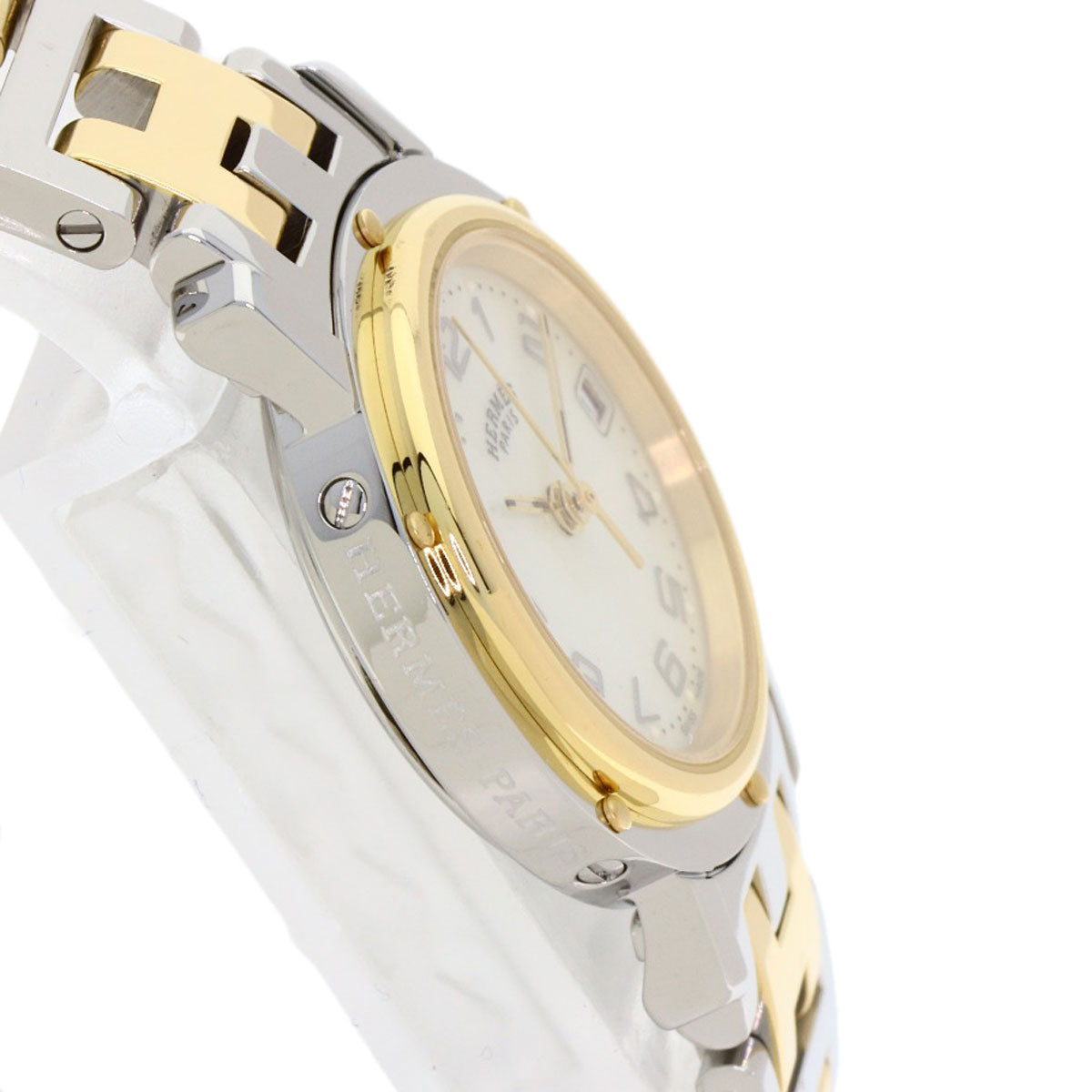 エルメス CL4.220 クリッパー ナクレ 腕時計 ステンレススチール/SSxGP レディース 【中古】【HERMES】