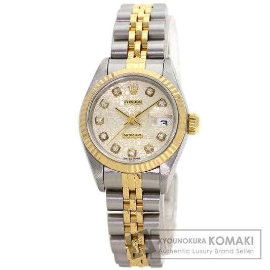 ROLEX DATEJUST 10P Diamond Watches 69173G Stainless Steel/SSxK18YG Ladies