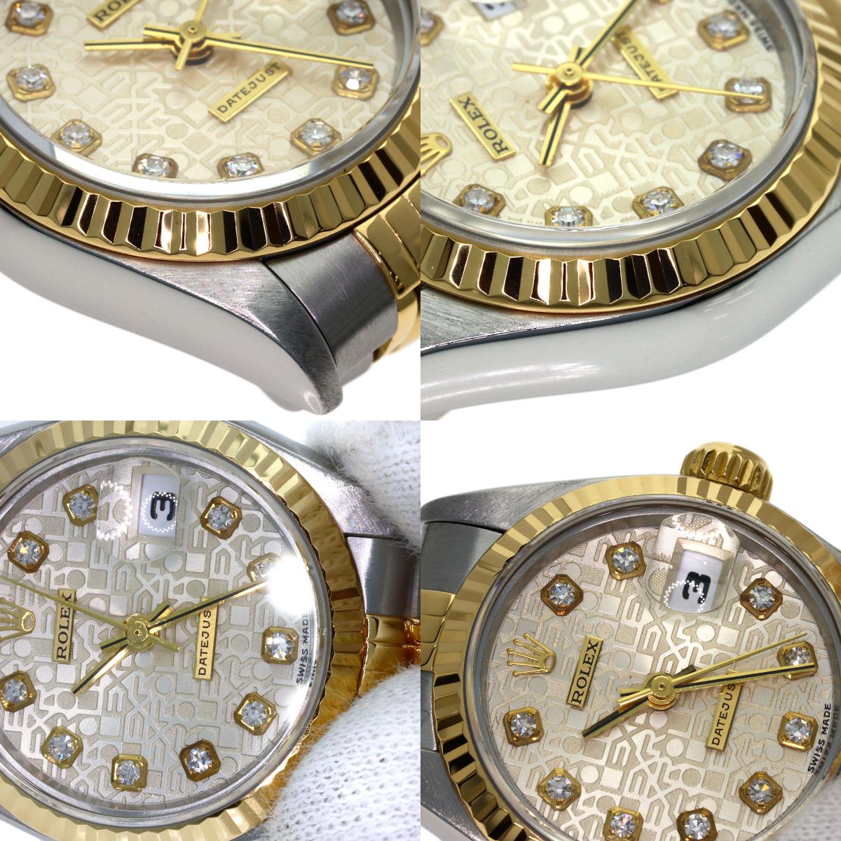 ROLEX DATEJUST 10P Diamond Watches 69173G Stainless Steel/SSxK18YG Ladies