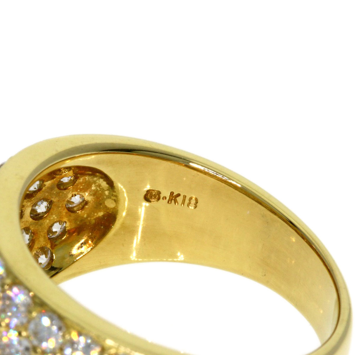 MIKIMOTO Diamond Ring K18 Yellow Gold Ladies [Used]