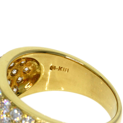 MIKIMOTO Diamond Ring K18 Yellow Gold Ladies [Used]