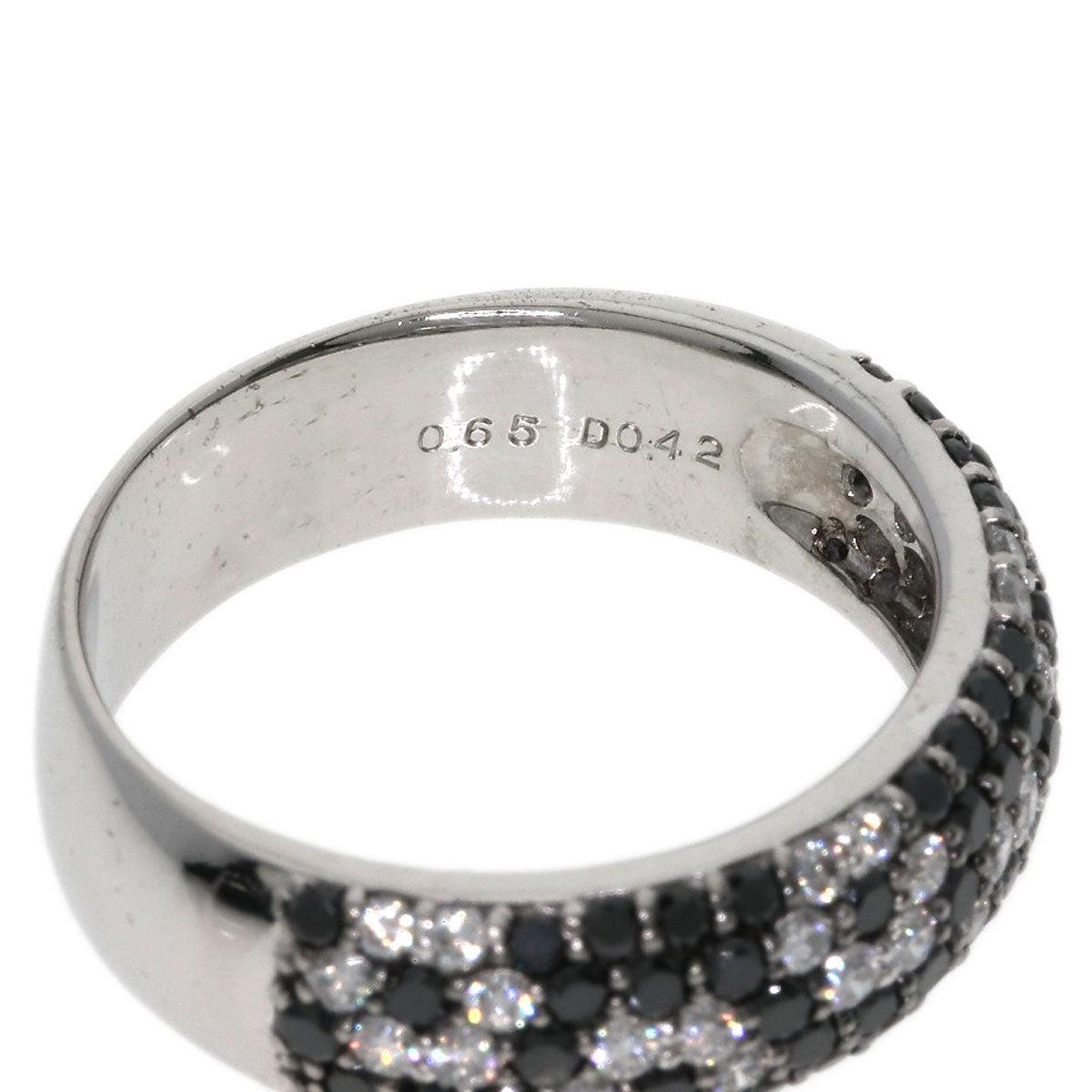 Ponte Vecchio Black　Diamond Diamond Ring K18 White Gold Ladies [Used]