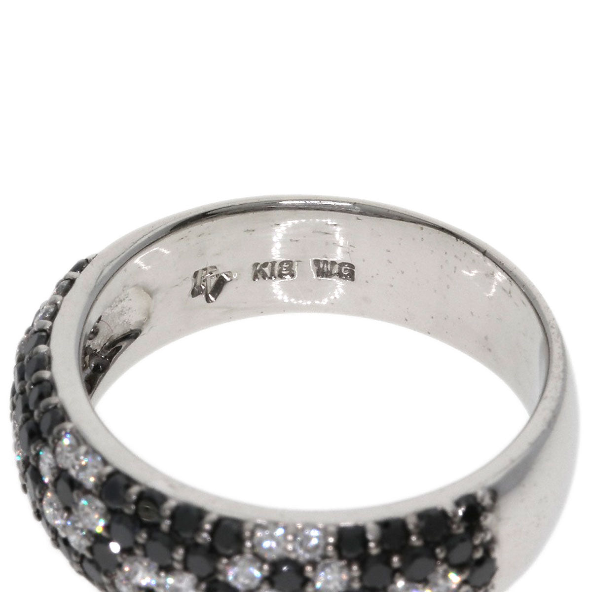 Ponte Vecchio Black　Diamond Diamond Ring K18 White Gold Ladies [Used]