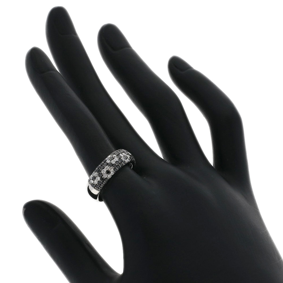 Ponte Vecchio Black　Diamond Diamond Ring K18 White Gold Ladies [Used]
