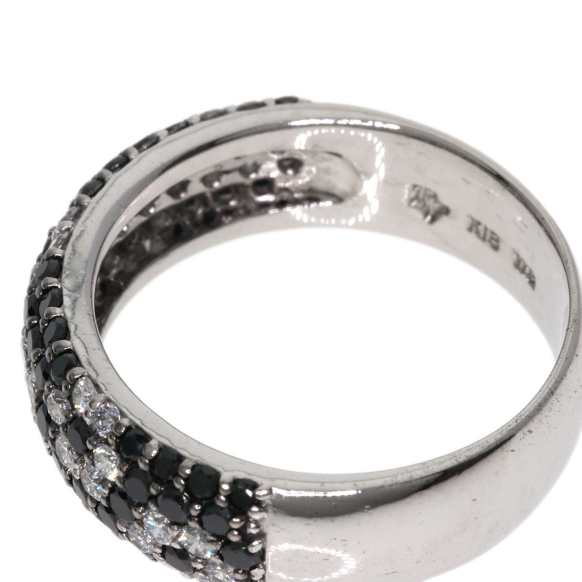 Ponte Vecchio Black　Diamond Diamond Ring K18 White Gold Ladies [Used]