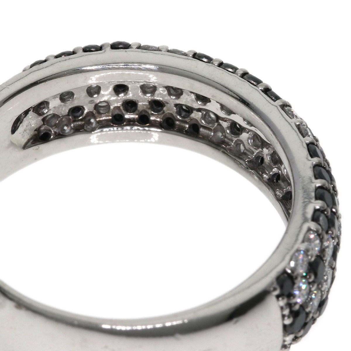 Ponte Vecchio Black　Diamond Diamond Ring K18 White Gold Ladies [Used]