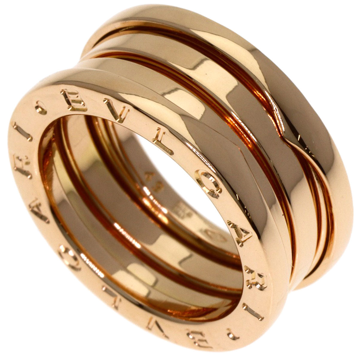 BVLGARI B.zero1 3 Band #49 Ring K18 Pink Gold Ladies [Used]
