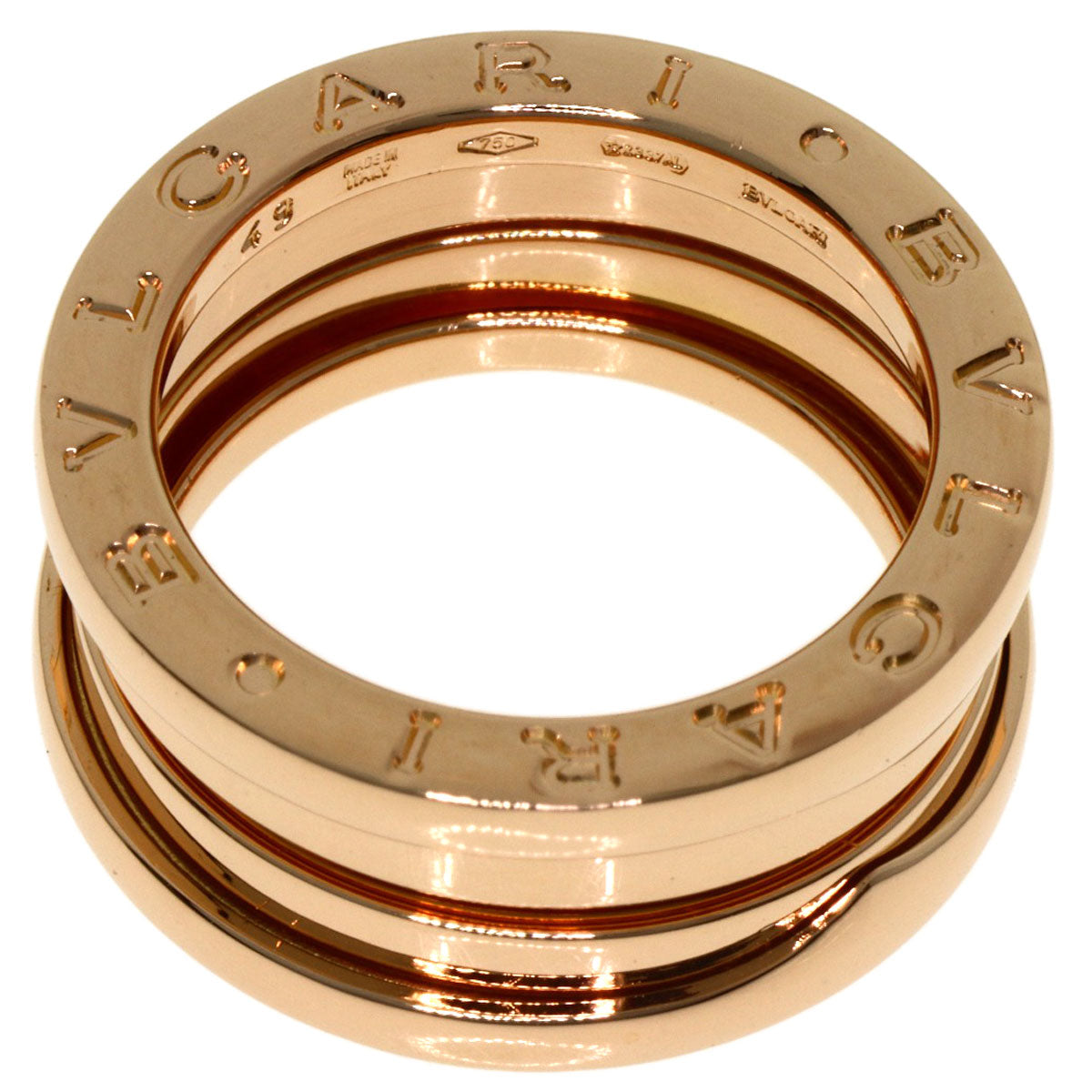 BVLGARI B.zero1 3 Band #49 Ring K18 Pink Gold Ladies [Used]