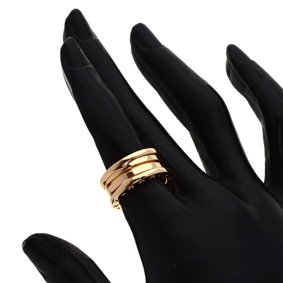 BVLGARI B.zero1 3 Band #49 Ring K18 Pink Gold Ladies [Used]