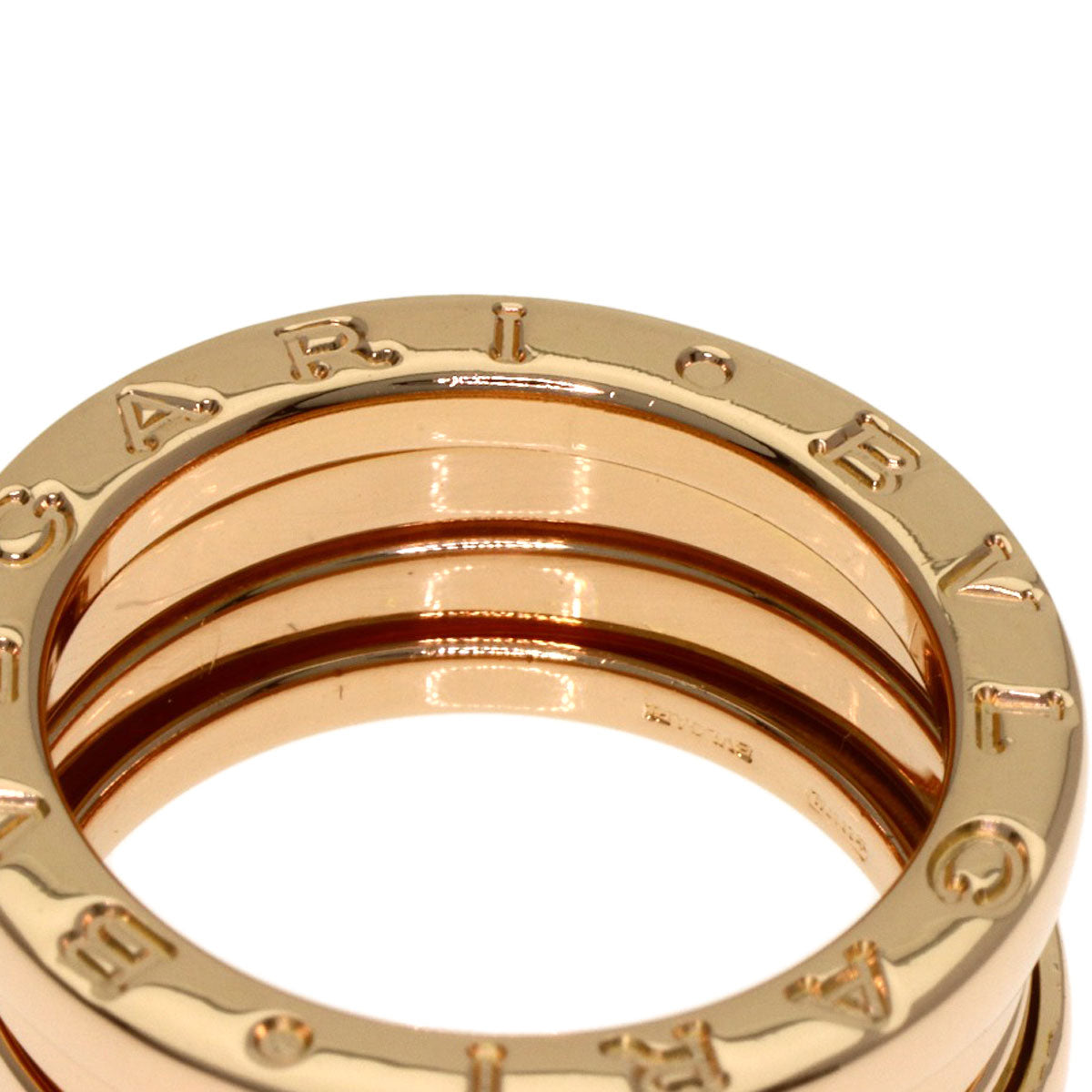 BVLGARI B.zero1 3 Band #49 Ring K18 Pink Gold Ladies [Used]
