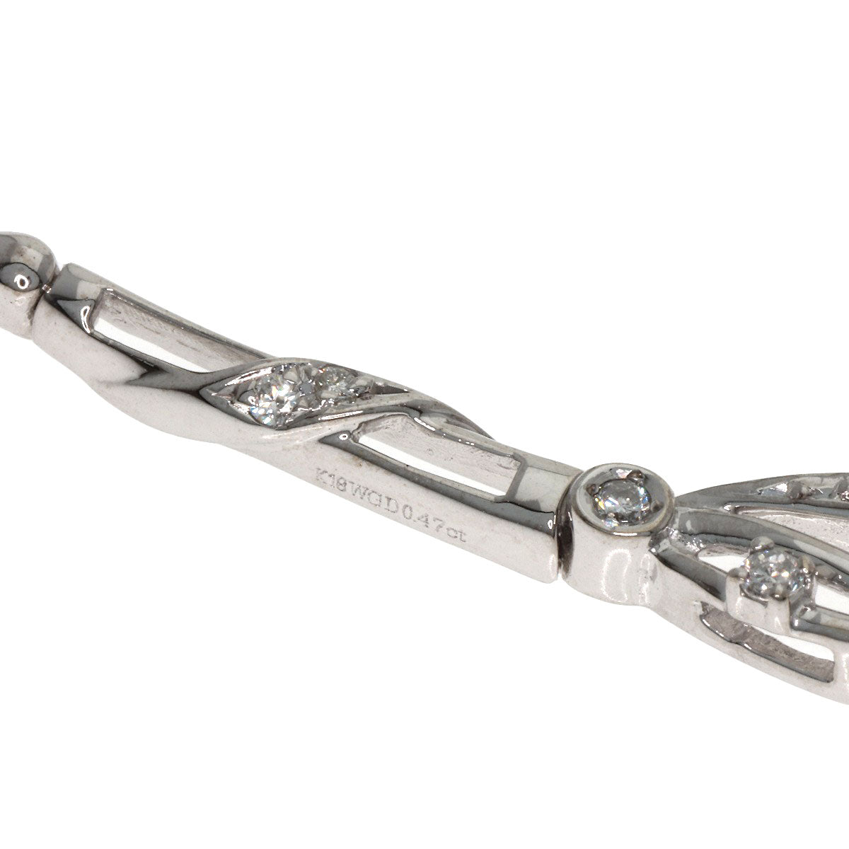 0.47ct Diamond Necklace K18 White Gold 20.8g　Ladies