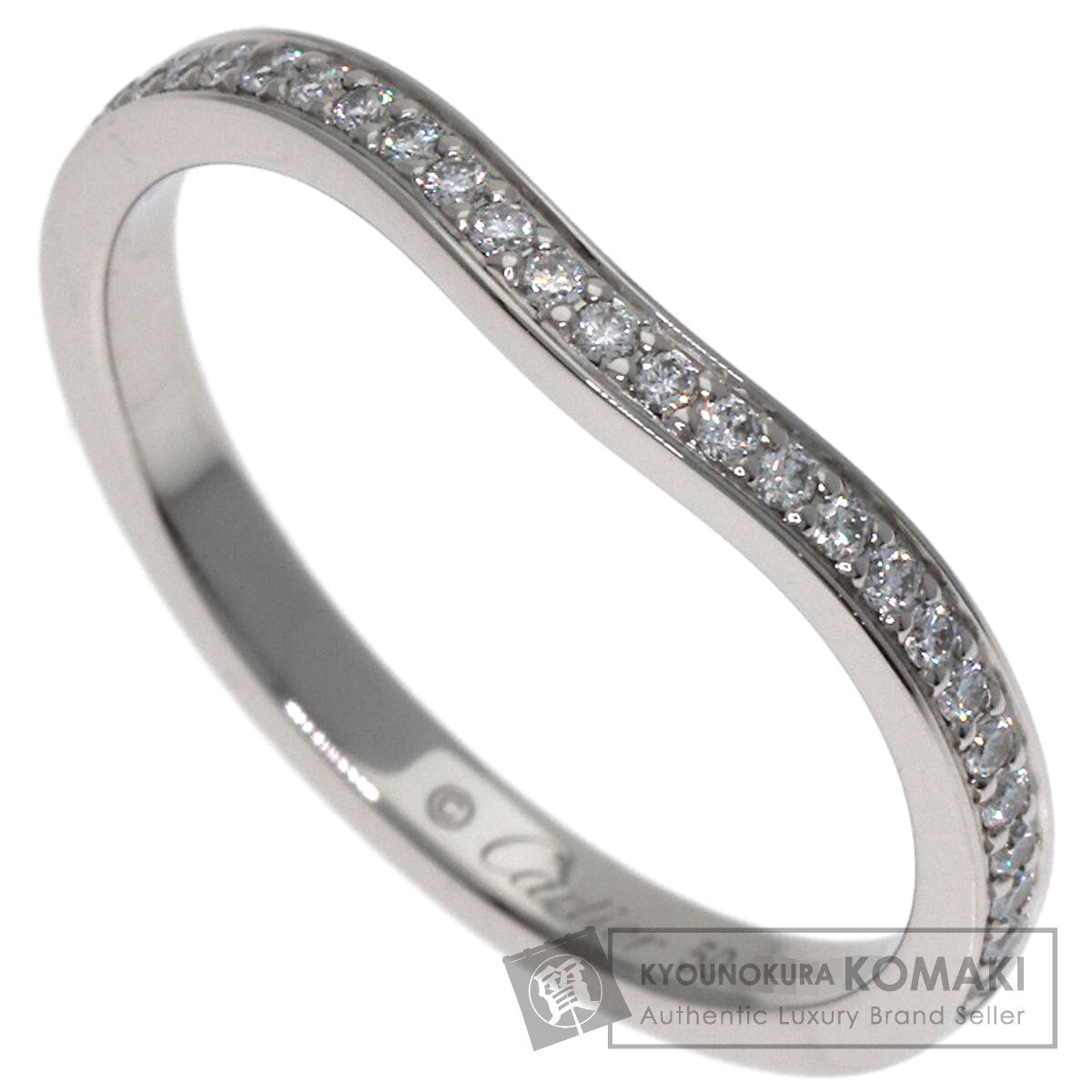CARTIER Ballerina Curve Semi-Pavé Diamond #50 Ring Platinum PT950 Ladies [Used]