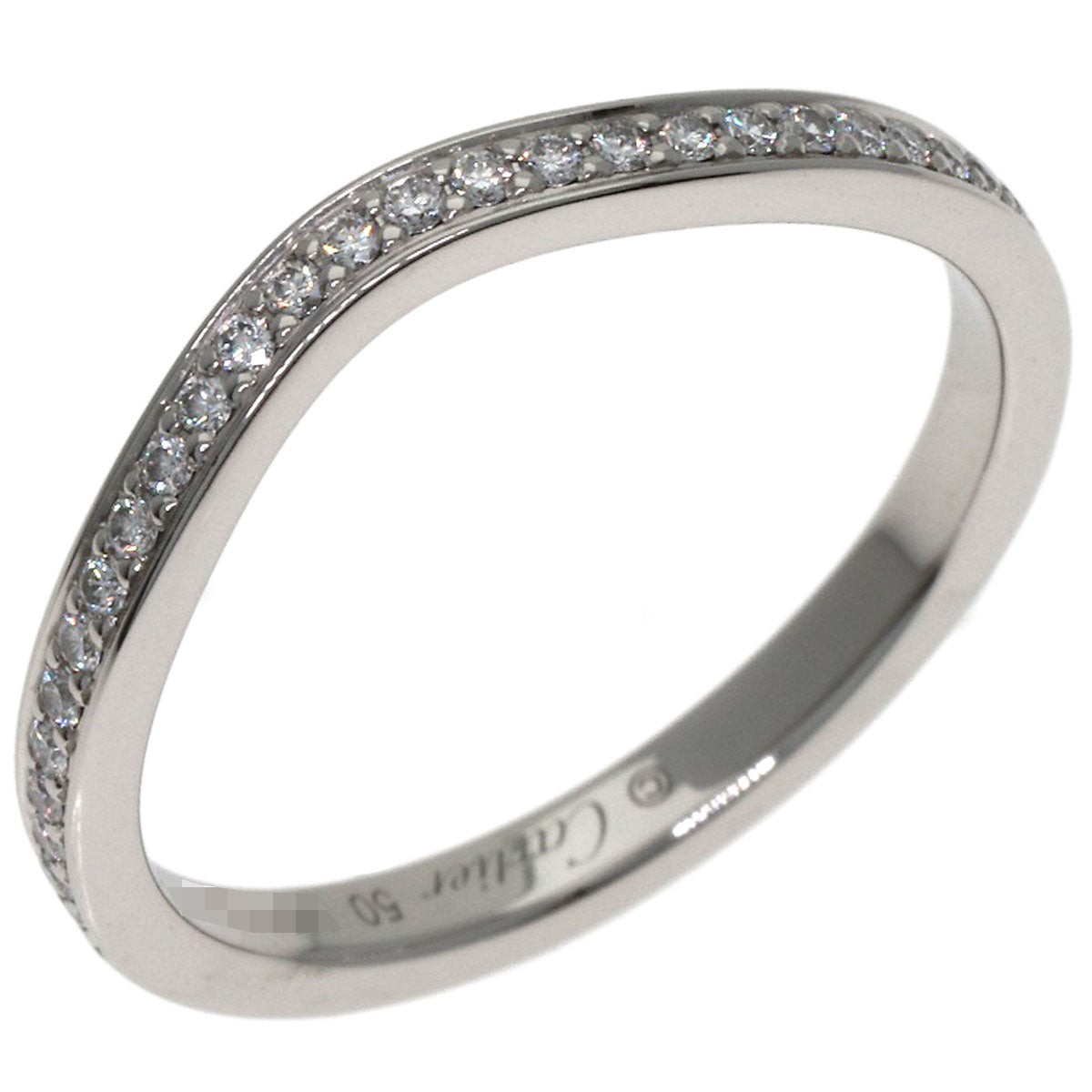 CARTIER Ballerina Curve Semi-Pavé Diamond #50 Ring Platinum PT950 Ladies [Used]