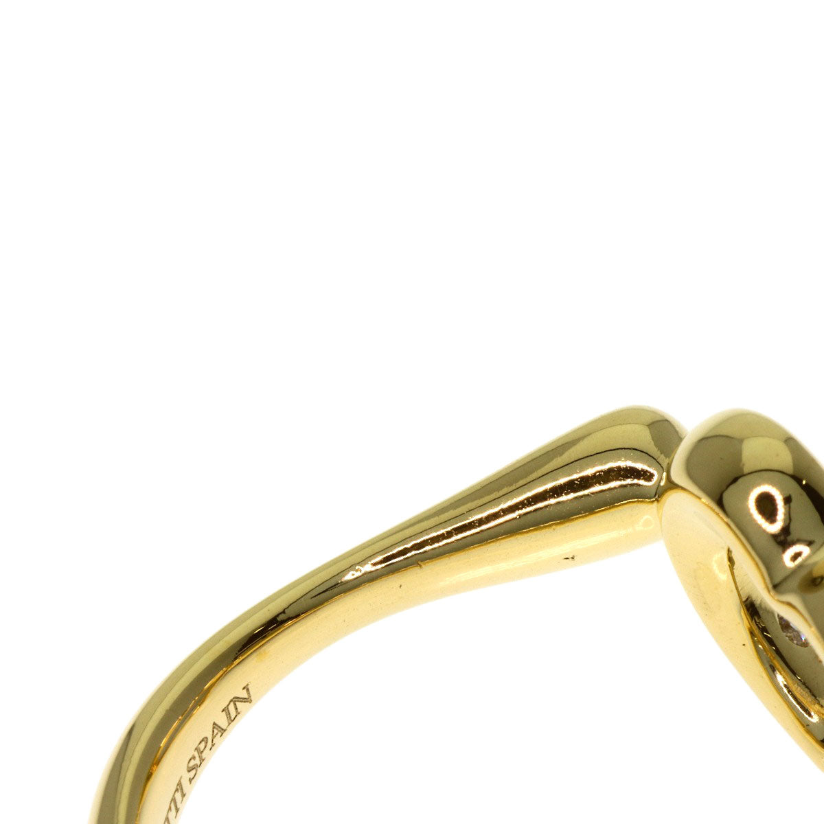 TIFFANY&Co. Open Heart Diamond Ring K18 Yellow Gold Ladies [Used]