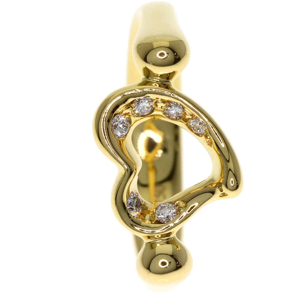 TIFFANY&Co. Open Heart Diamond Ring K18 Yellow Gold Ladies [Used]