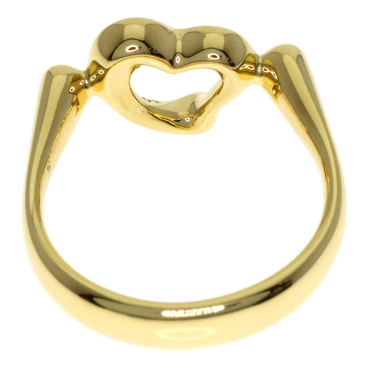 TIFFANY&Co. Open Heart Diamond Ring K18 Yellow Gold Ladies [Used]