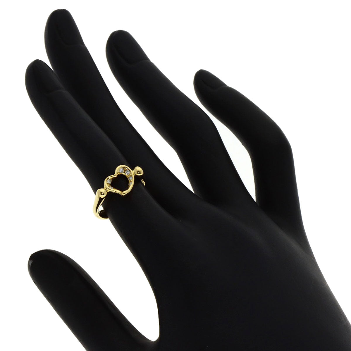 TIFFANY&Co. Open Heart Diamond Ring K18 Yellow Gold Ladies [Used]
