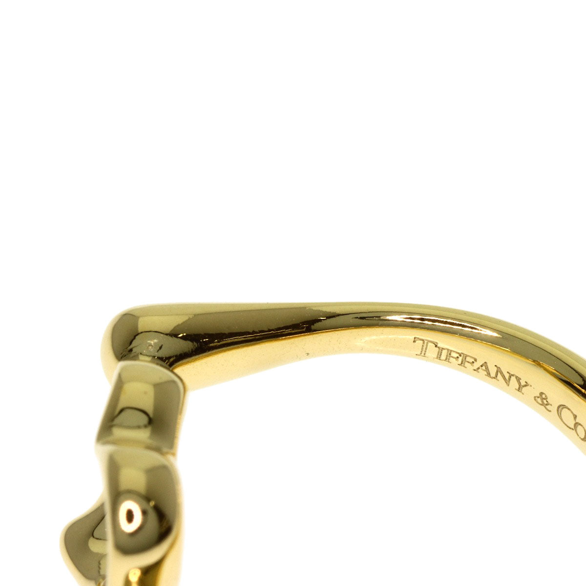 TIFFANY&Co. Open Heart Diamond Ring K18 Yellow Gold Ladies [Used]