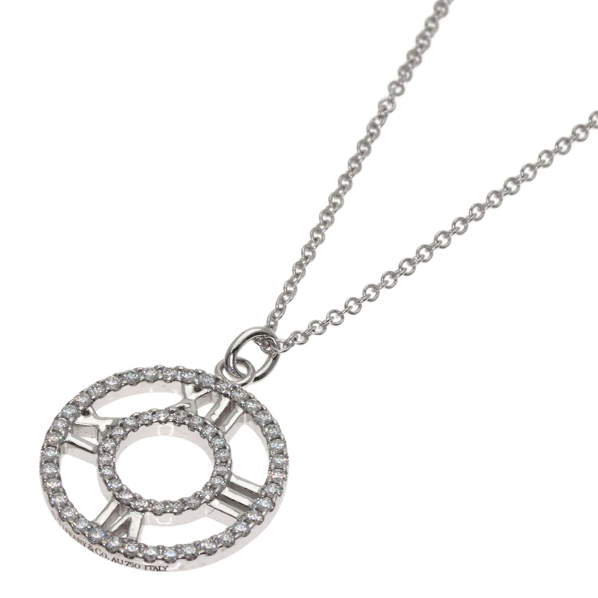 TIFFANY&Co. Atlas Diamond Necklace K18 White Gold Ladies [Used]