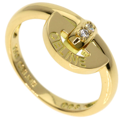 CELINE Logo diamond Ring K18 Yellow Gold Ladies [Used]