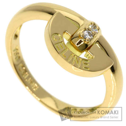 CELINE Logo diamond Ring K18 Yellow Gold Ladies [Used]