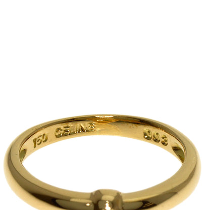 CELINE Logo diamond Ring K18 Yellow Gold Ladies [Used]