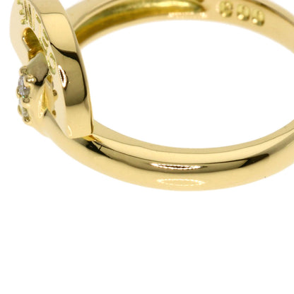 CELINE Logo diamond Ring K18 Yellow Gold Ladies [Used]