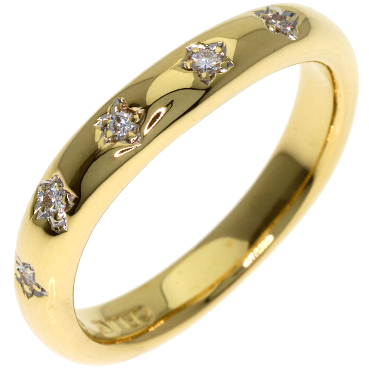 CELINE 5P Diamond Ring K18 Yellow Gold Ladies [Used]
