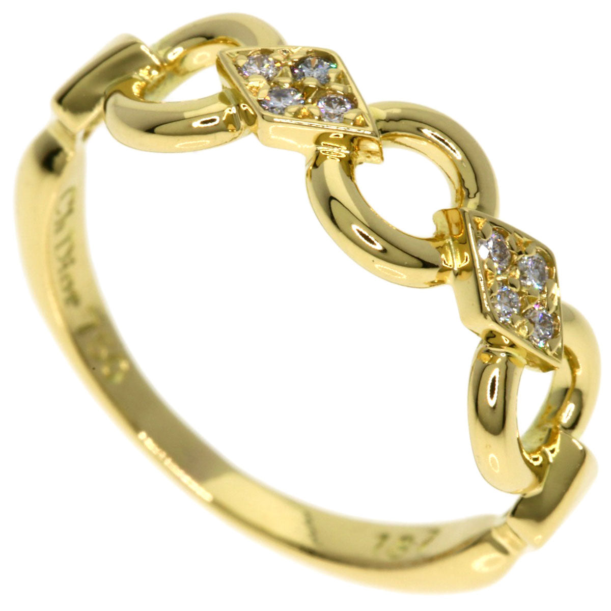Dior Diamond Ring K18 Yellow Gold Ladies [Used]