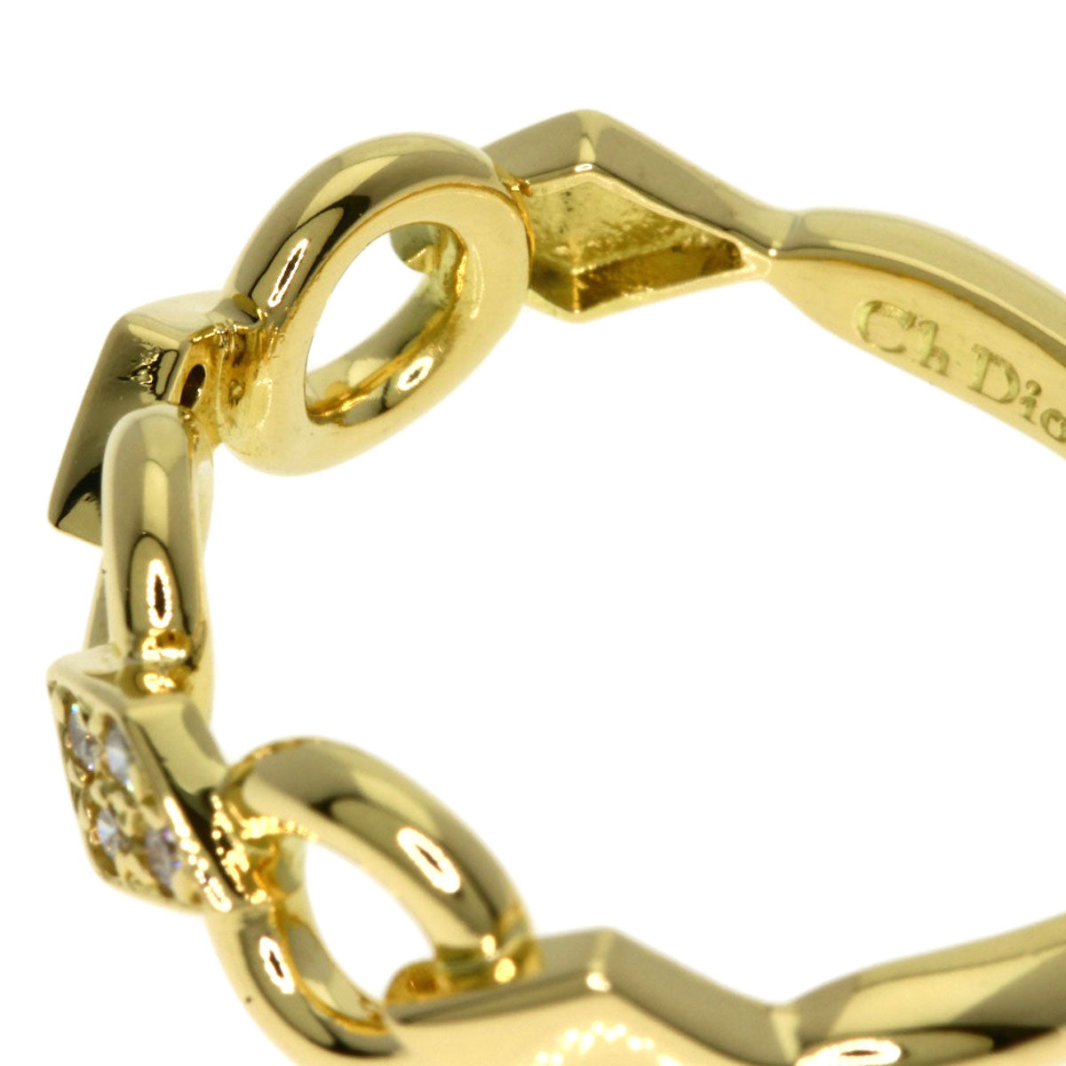 Dior Diamond Ring K18 Yellow Gold Ladies [Used]