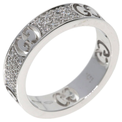 GUCCI Icon Full Diamond #5 Ring K18 White Gold Ladies [Used]